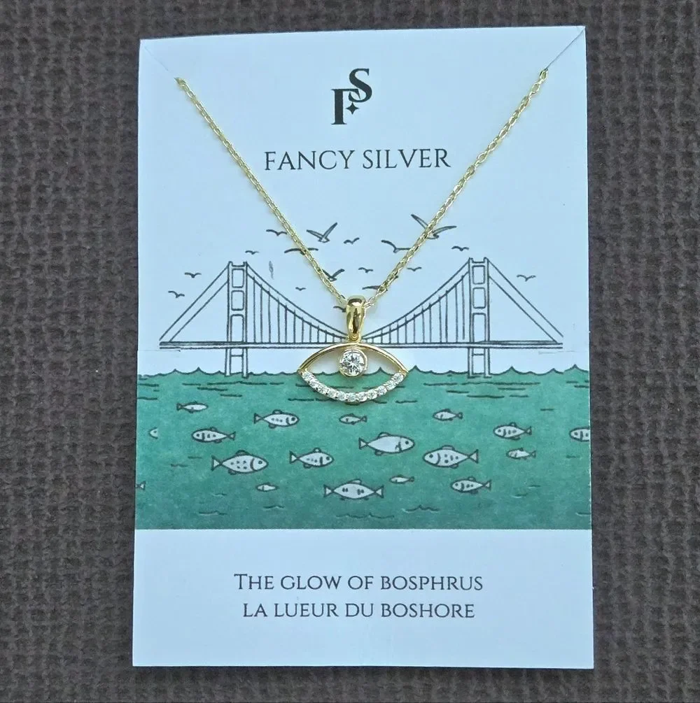 Fancy Silver🤍 Evil Eye🧿 Pendant Necklace
